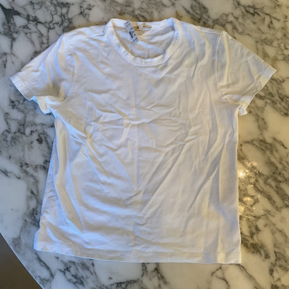 NWT Madewell Cotton Perfect Crewneck White TShirt pallet dust washed by hand - Picture 9 of 16